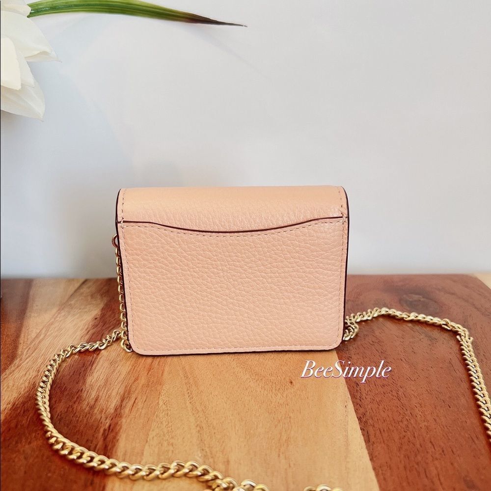 NWT‎ Coach Mini Wallet On A Chain With Floral Whipstitch - Picture 3 of 7